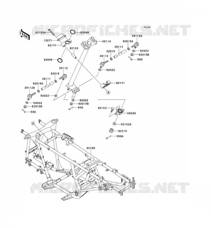 CHASSIS Kawasaki QUAD 650 2012 KVF650 4X4  KVF650DCS