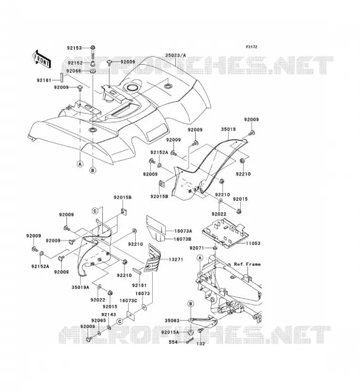 REAR FENDER Kawasaki QUAD 650 2012 KVF650 4X4  KVF650DCS