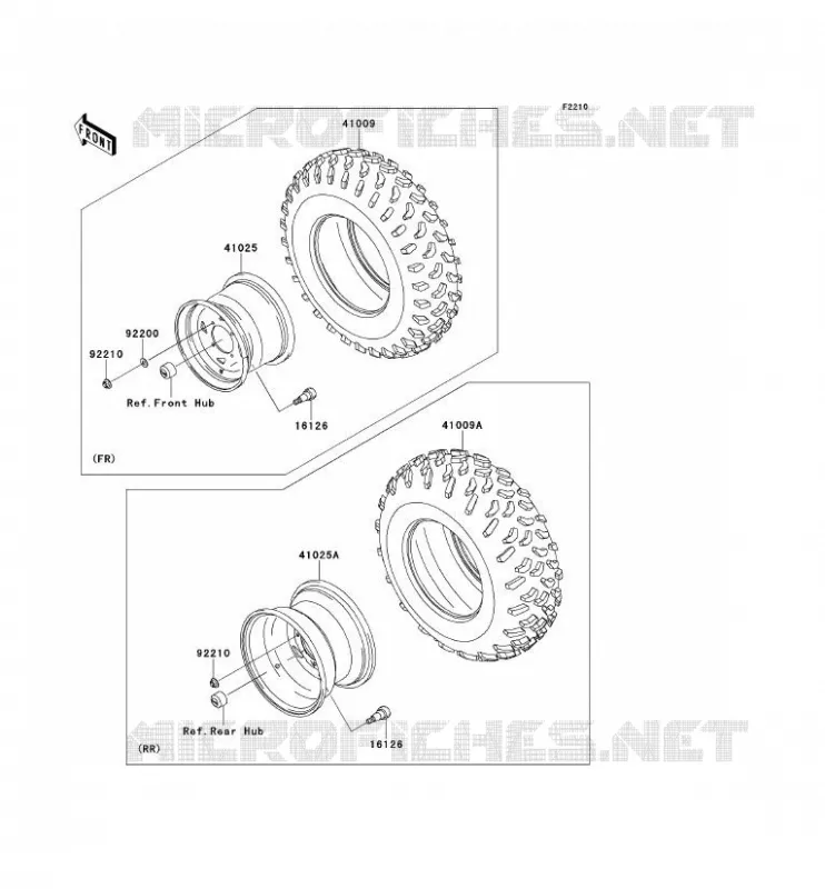 WHEELS - TIRES Kawasaki QUAD 650 2012 KVF650 4X4  KVF650DCS