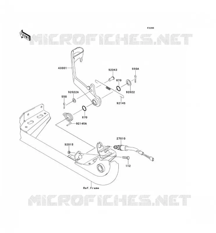 BRAKE PEDAL Kawasaki QUAD 650 2013 KVF650 4X4  KVF650DDF