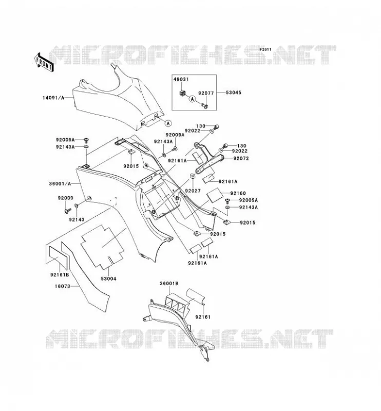 SIDE COWLING Kawasaki QUAD 650 2013 KVF650 4X4  KVF650DDF