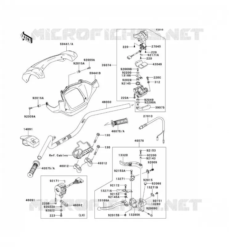 HANDLEBAR Kawasaki QUAD 650 2014 KVF650 4X4  KVF650DEF