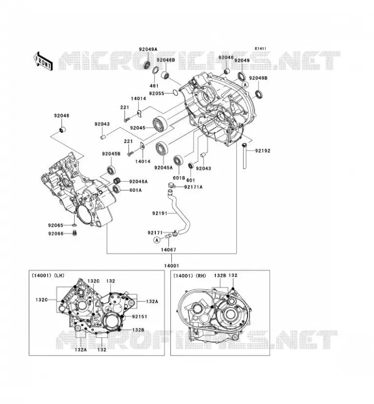 CRANKCASE(S) Kawasaki QUAD 650 2006 KVF650 4X4  KVF650E6F