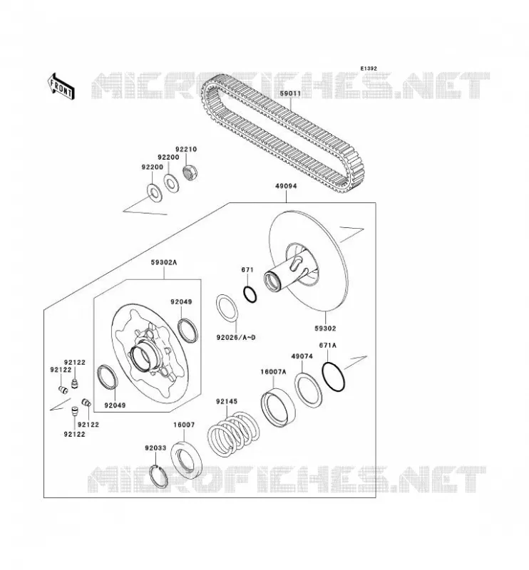 DRIVE CONVERTER - BELT Kawasaki QUAD 650 2007 KVF650 4X4  KVF650E7F