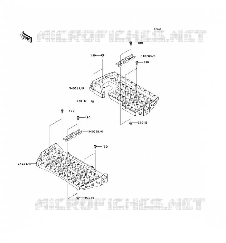 FOOTREST Kawasaki QUAD 650 2007 KVF650 4X4  KVF650E7F