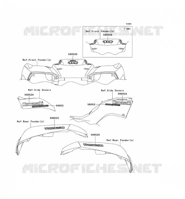 STICKER Kawasaki QUAD 650 2007 KVF650 4X4  KVF650E7F