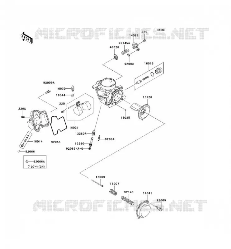 CARBURETOR PARTS Kawasaki QUAD 650 2006 KVF650 4X4I  KVF650F6F