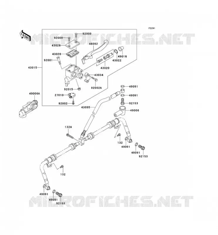 FRONT MASTER CYLINDER Kawasaki QUAD 650 2007 KVF650 4X4I  KVF650F7F