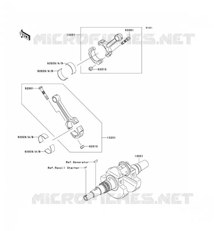 CRANKSHAFT Kawasaki QUAD 650 2007 KVF650 4X4I  KVF650F7F
