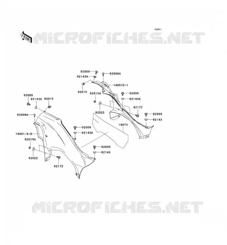 SIDE COWLING Kawasaki QUAD 650 2008 KVF650 4X4I  KVF650F8F