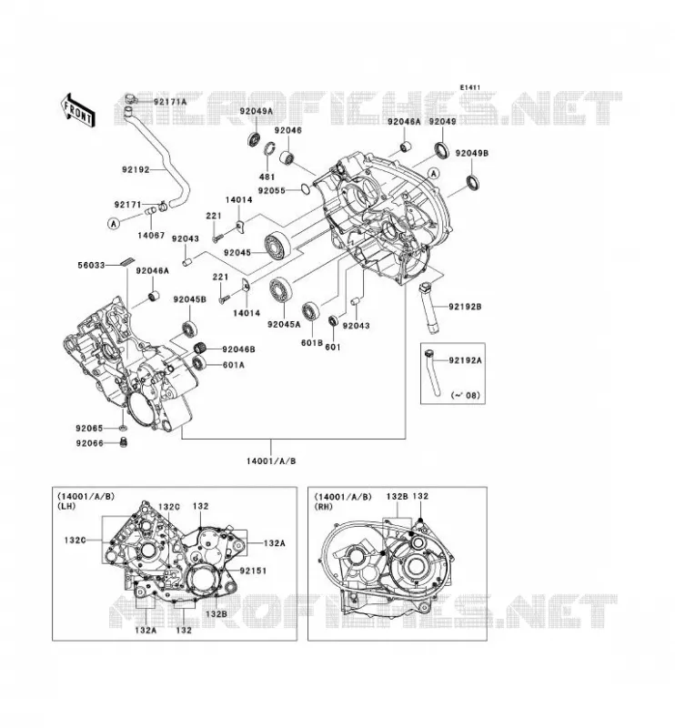 CRANKCASE(S) Kawasaki QUAD 650 2009 KVF650 4X4I  KVF650F9F