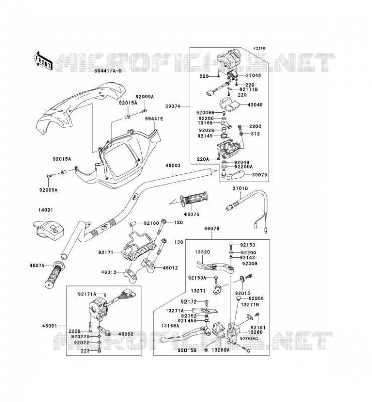 HANDLEBAR Kawasaki QUAD 650 2009 KVF650 4X4I  KVF650F9F
