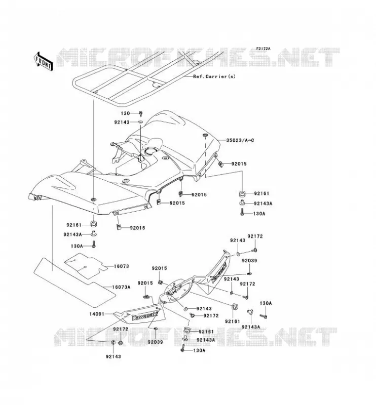 REAR FENDER Kawasaki QUAD 650 2009 KVF650 4X4I  KVF650F9F