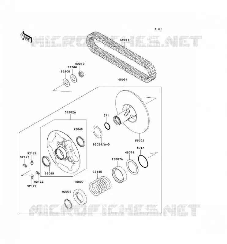 DRIVE CONVERTER - BELT Kawasaki QUAD 650 2009 KVF650 4X4I  KVF650F9F
