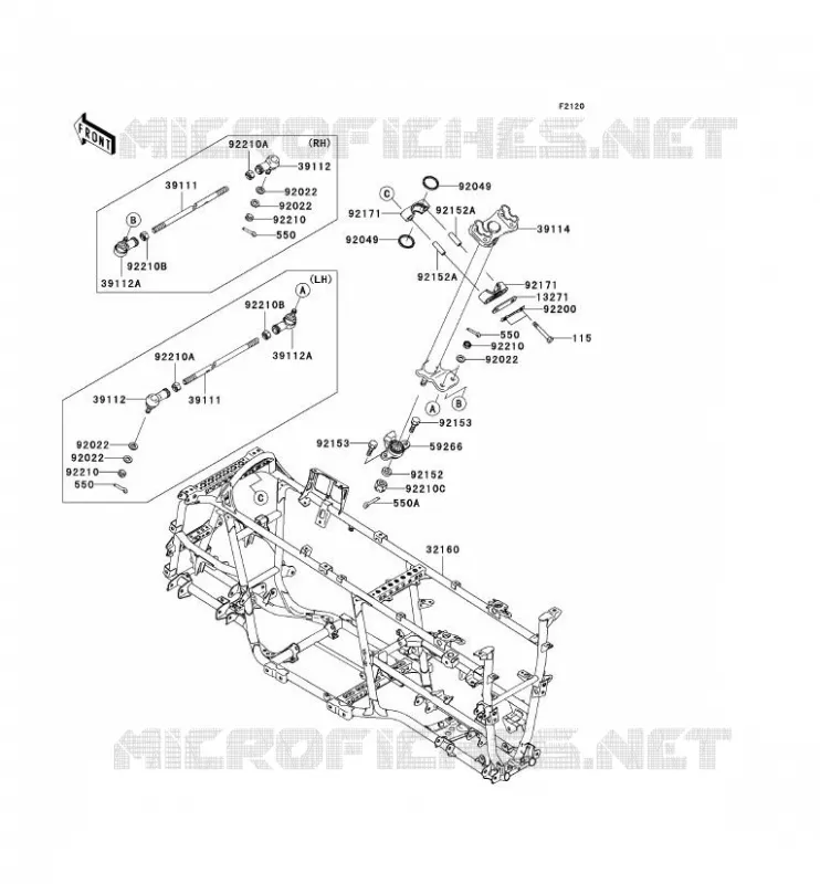 CHASSIS Kawasaki QUAD 650 2010 KVF650 4X4I  KVF650FAF