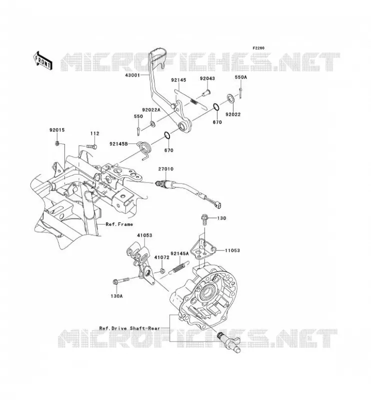 BRAKE PEDAL Kawasaki QUAD 650 2012 KVF650 4X4  KVF650FCF