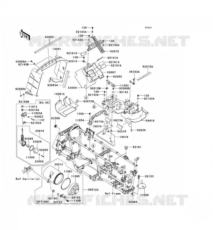 FRAME PARTS (COUVERTURE) Kawasaki QUAD 650 2012 KVF650 4X4  KVF650FCF
