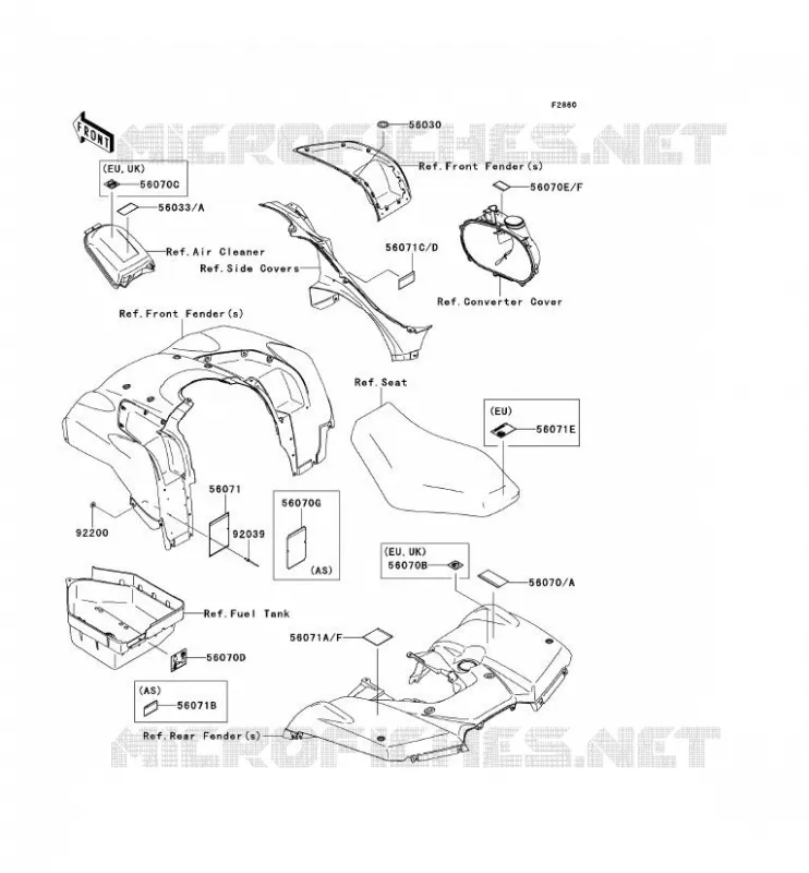 LABELS Kawasaki QUAD 650 2012 KVF650 4X4  KVF650FCF