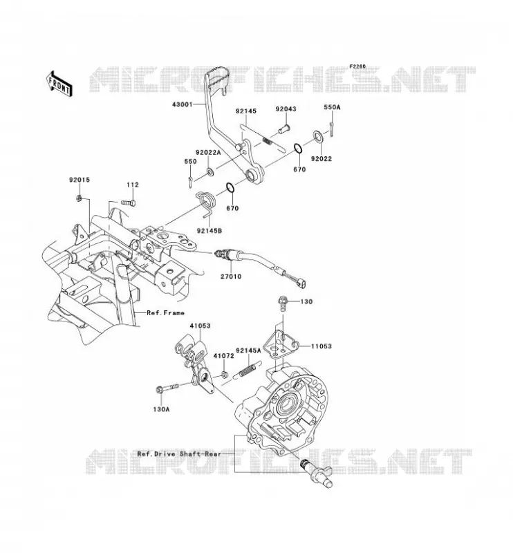 BRAKE PEDAL Kawasaki QUAD 650 2012 KVF650 4X4I  KVF650FCF
