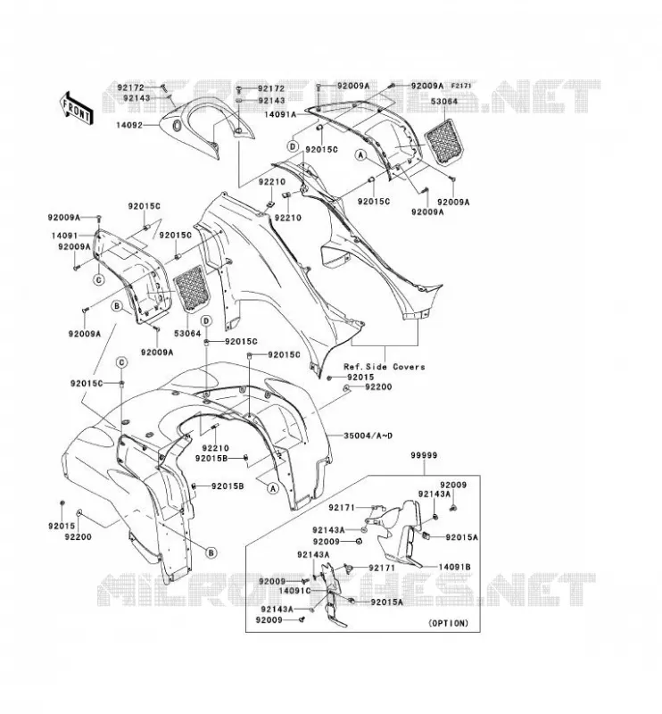 FRONT FENDER Kawasaki QUAD 650 2012 KVF650 4X4I  KVF650FCF
