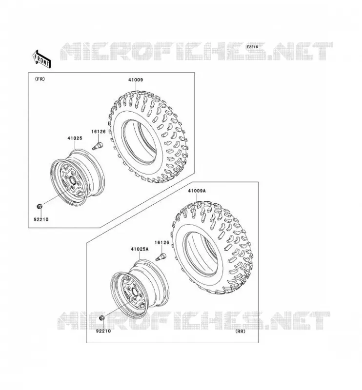 WHEELS - TIRES Kawasaki QUAD 650 2012 KVF650 4X4I  KVF650FCF