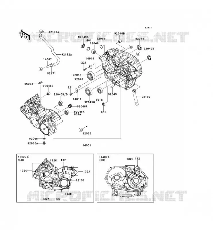 CRANKCASE(S) Kawasaki QUAD 650 2012 KVF650 4X4I  KVF650FCF
