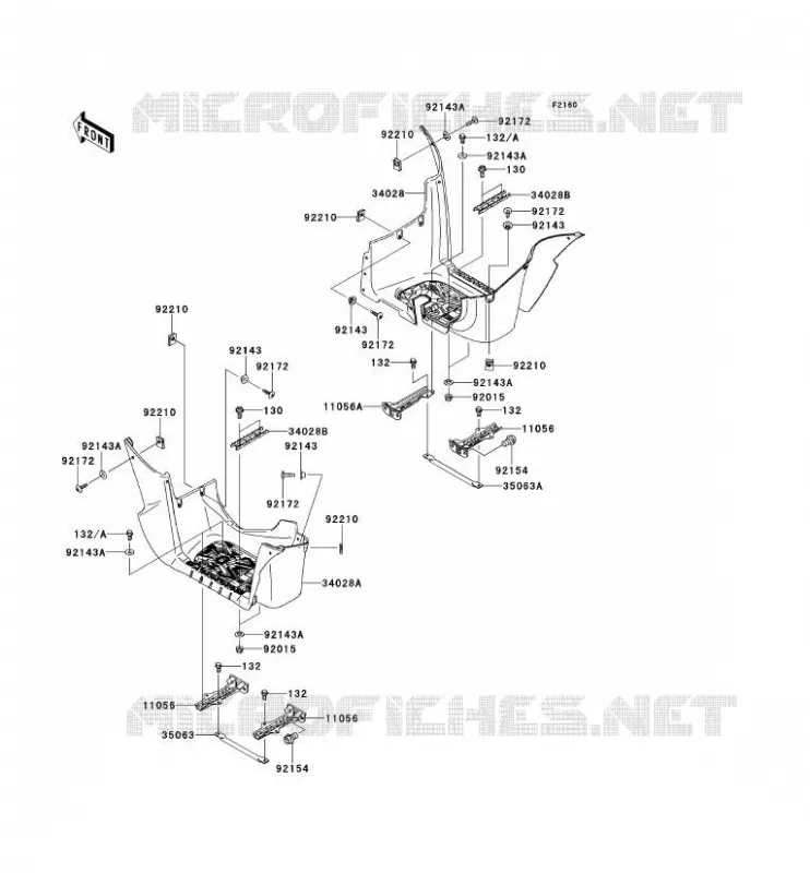 FOOTREST Kawasaki QUAD 650 2012 KVF650 4X4I  KVF650FCF