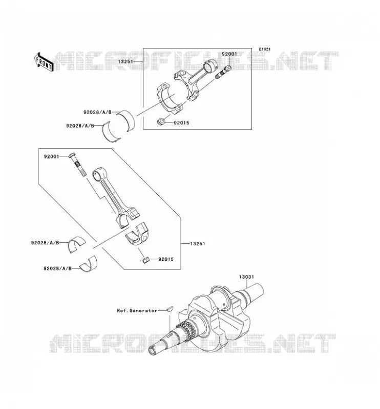 CRANKSHAFT Kawasaki QUAD 650 2012 KVF650 4X4  KVF650FCS