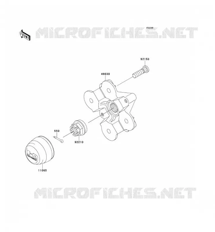 FRONT HUB Kawasaki QUAD 650 2012 KVF650 4X4  KVF650FCS