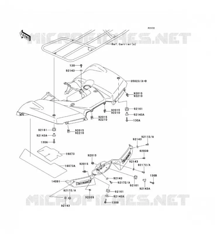 REAR FENDER Kawasaki QUAD 650 2012 KVF650 4X4I  KVF650FCS
