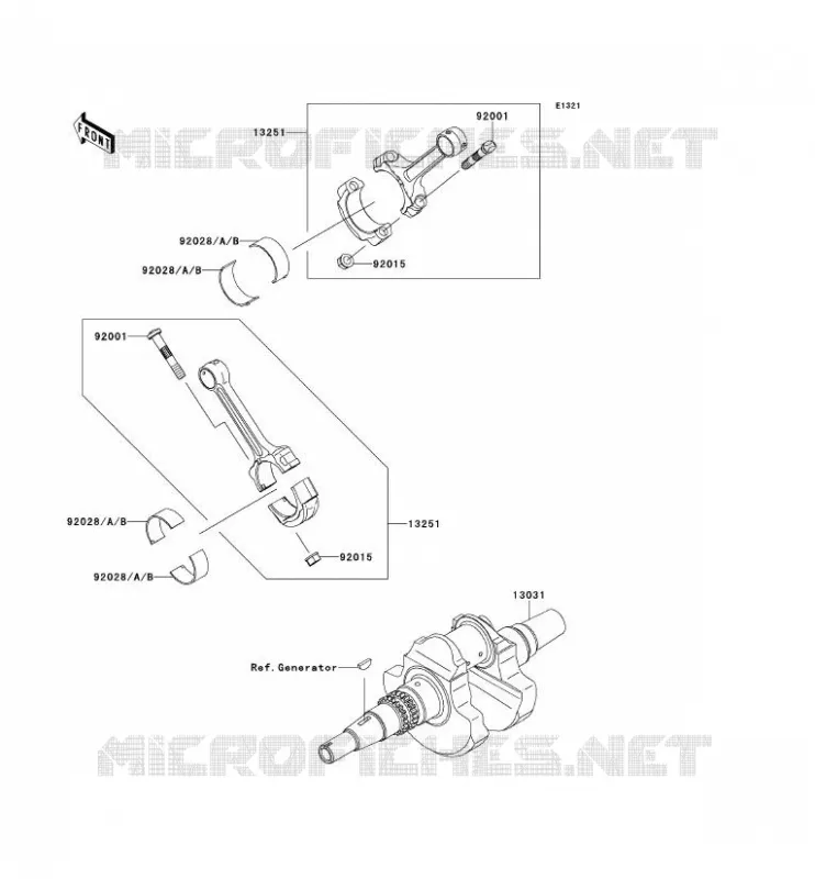 CRANKSHAFT Kawasaki QUAD 650 2013 KVF650 4X4I  KVF650FDF