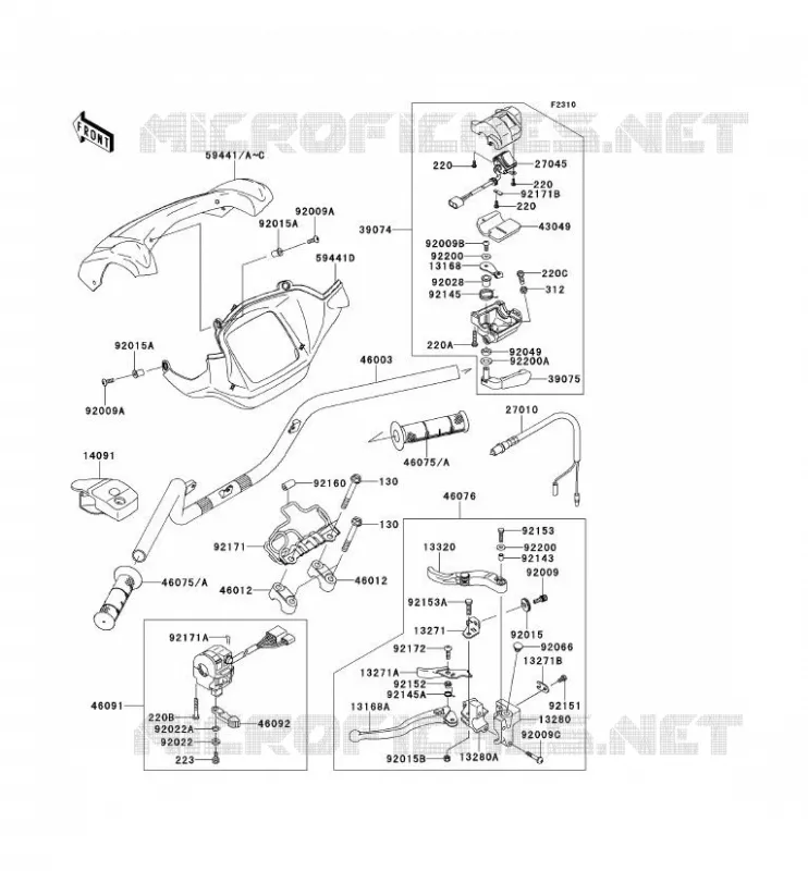 HANDLEBAR Kawasaki QUAD 650 2014 KVF650 4X4I  KVF650FEF