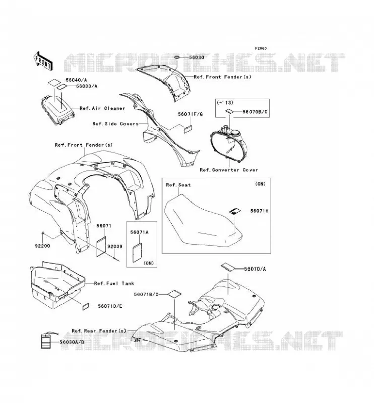 LABELS Kawasaki QUAD 650 2014 KVF650 4X4I  KVF650FEF