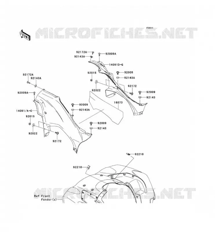 SIDE COWLING Kawasaki QUAD 650 2014 KVF650 4X4I  KVF650FEF