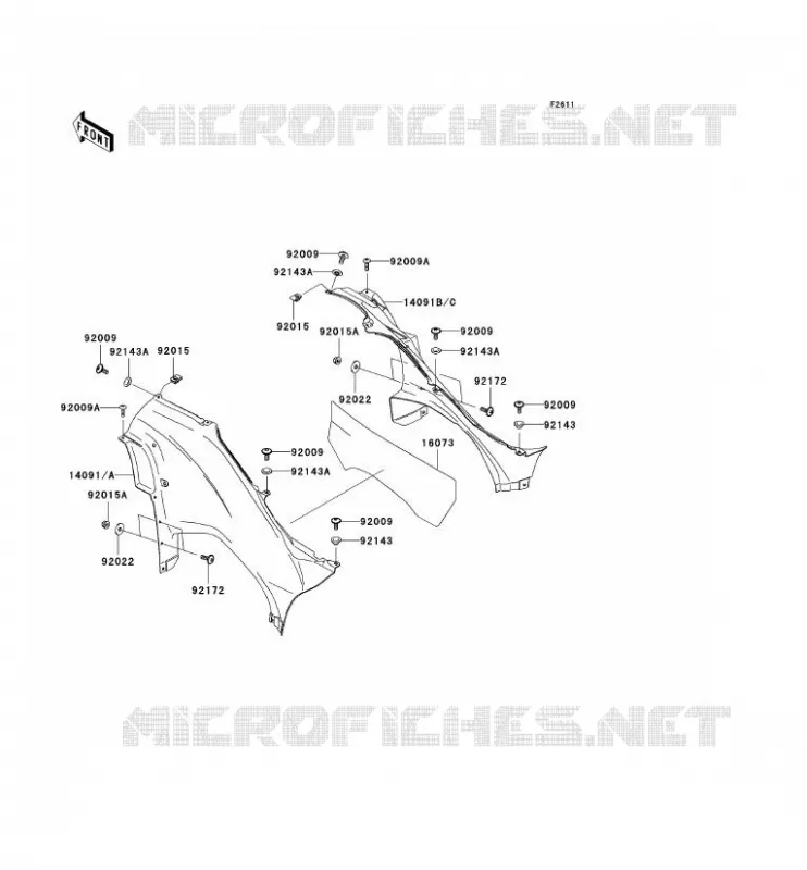 SIDE COWLING Kawasaki QUAD 650 2006 KVF650 4X4I  KVF650G6F