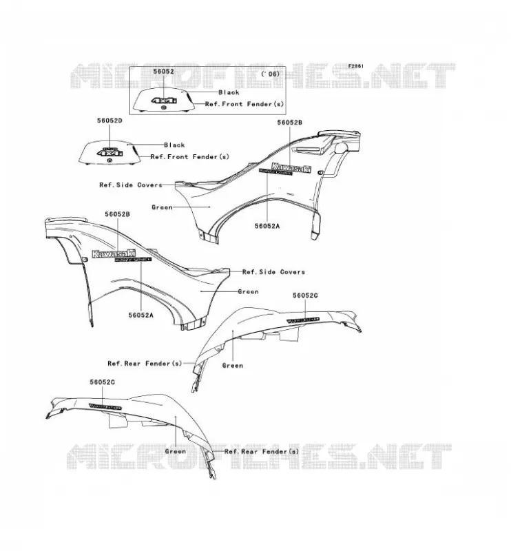 STICKER Kawasaki QUAD 650 2009 KVF650 4X4I  KVF650G9F