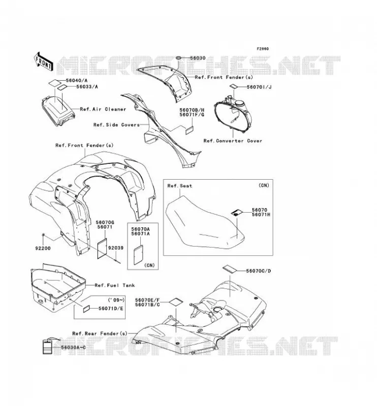 LABELS Kawasaki QUAD 650 2010 KVF650 4X4I  KVF650GAF