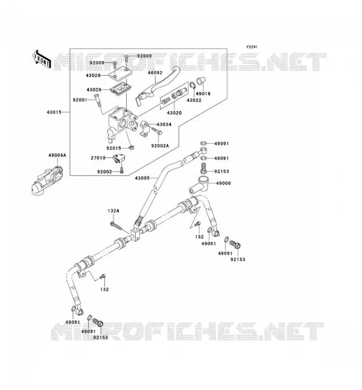 FRONT MASTER CYLINDER Kawasaki QUAD 650 2007 KVF650 4X4I  KVF650H7F
