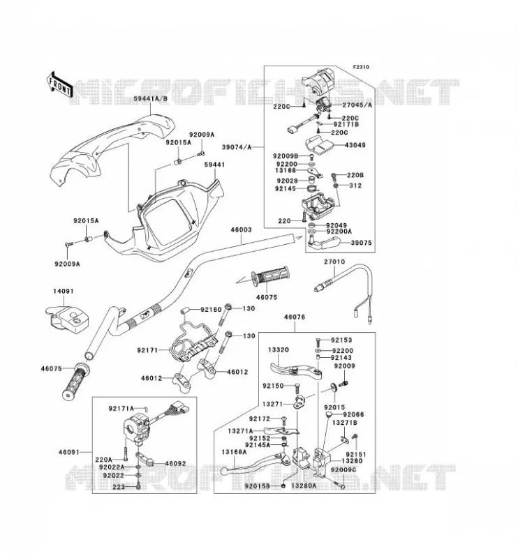 HANDLEBAR Kawasaki QUAD 650 2007 KVF650 4X4I  KVF650H7F