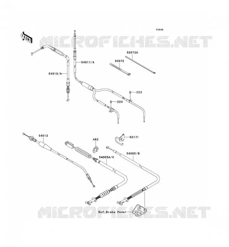 CABLES Kawasaki QUAD 650 2008 KVF650 4X4I  KVF650H8F