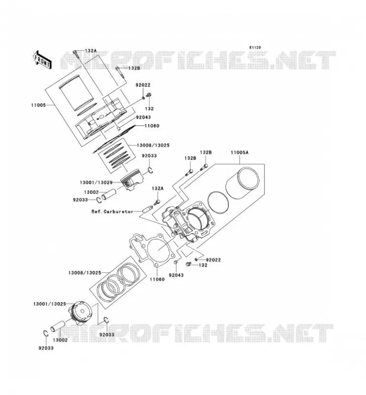 CYLINDER - PISTON  Kawasaki QUAD 700 2004 KVF700 4X4  KVF700-A1