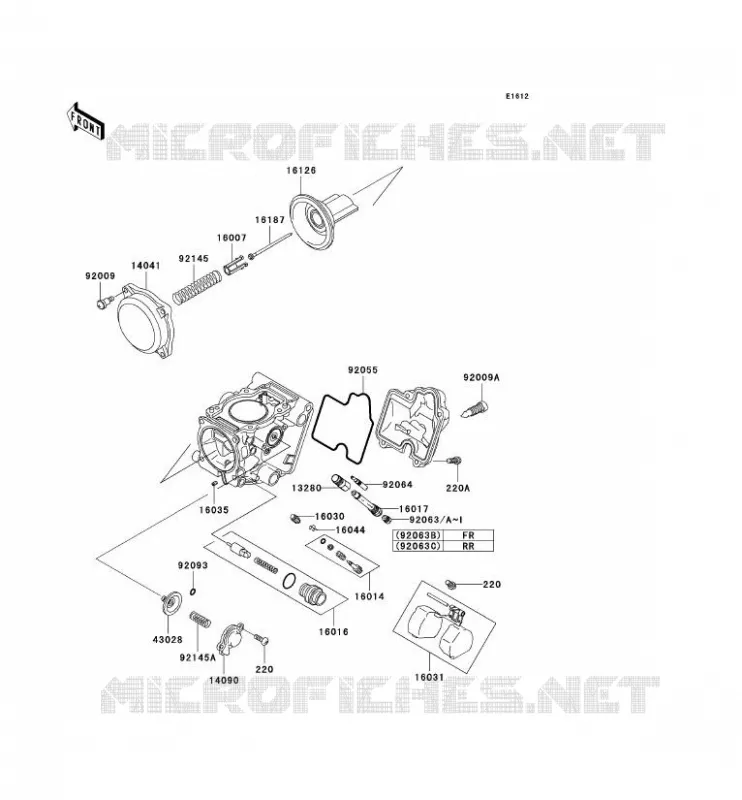 CARBURETOR PARTS Kawasaki QUAD 700 2004 KVF700 4X4  KVF700-A1