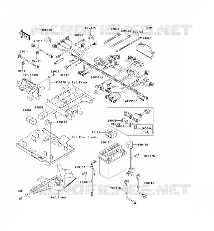 CHASSIS ELECTRICAL EQUIPMENT Kawasaki QUAD 700 2004 KVF700 4X4  KVF700-A1