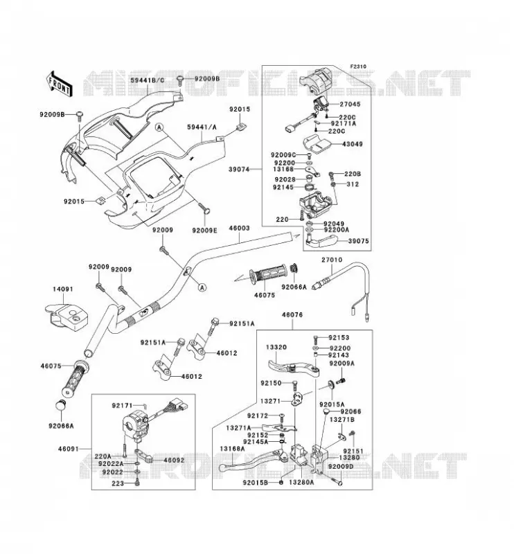 HANDLEBAR Kawasaki QUAD 700 2004 KVF700 4X4  KVF700-A1