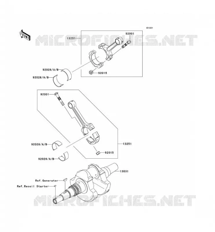 CRANKSHAFT Kawasaki QUAD 700 2004 KVF700 4X4  KVF700-A1