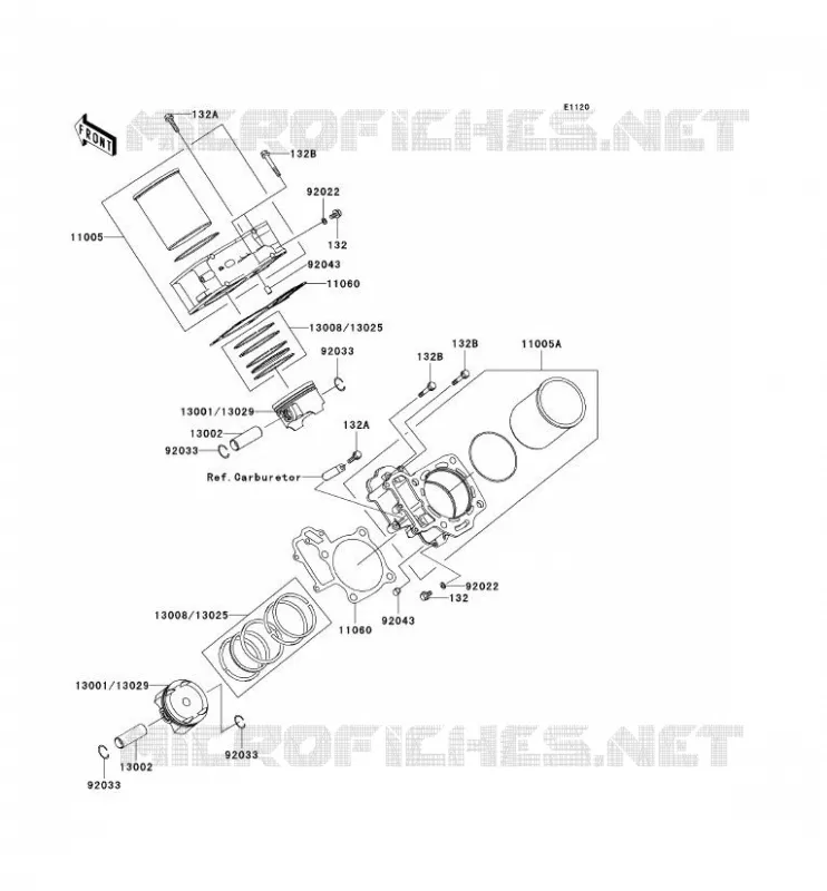 CYLINDER - PISTON  Kawasaki QUAD 700 2005 KVF700 4X4  KVF700-A2