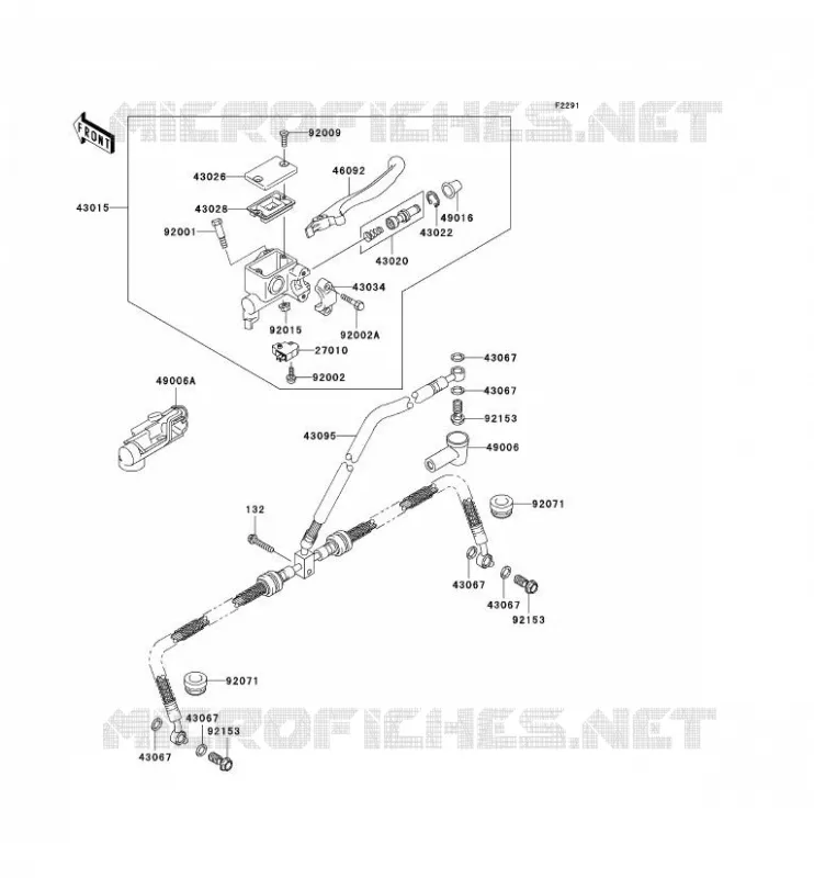 FRONT MASTER CYLINDER Kawasaki QUAD 700 2006 KVF700 4X4  KVF700A6F