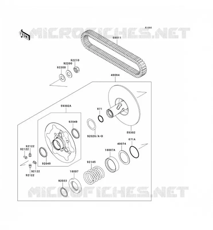 DRIVE CONVERTER - BELT Kawasaki QUAD 700 2004 KVF700 4X4  KVF700-B1