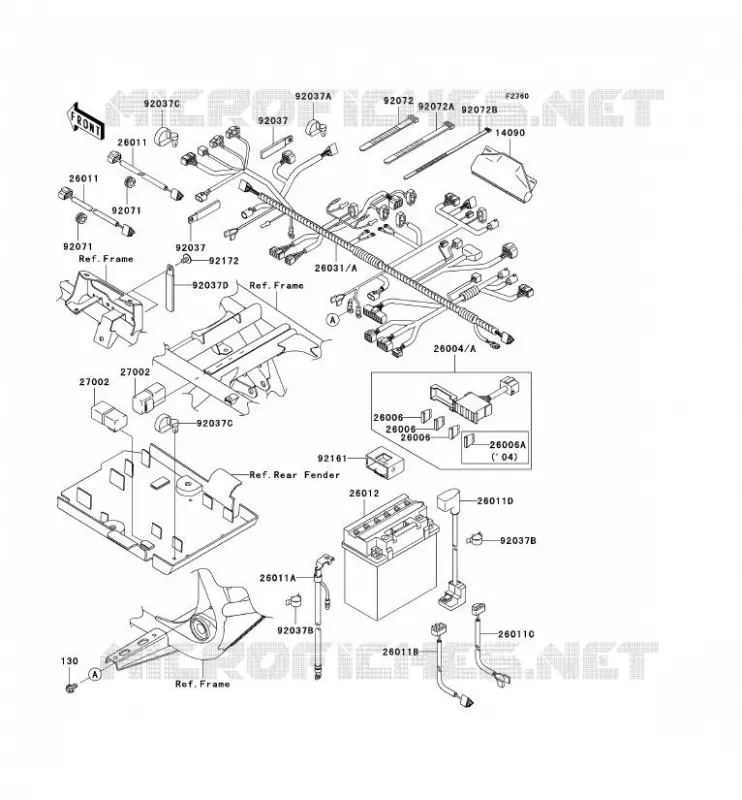 CHASSIS ELECTRICAL EQUIPMENT Kawasaki QUAD 700 2005 KVF700 4X4  KVF700-B2