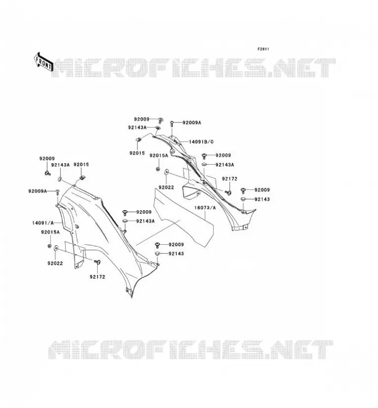 SIDE COWLING Kawasaki QUAD 750 2007 KVF750 4X4  KVF750A7F